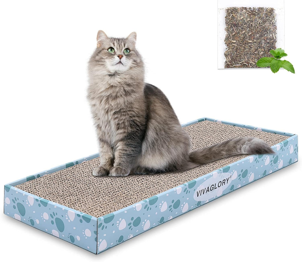 Cat Scratcher Padpal Cat Scratching Board, Cardboard Scratcher with Catnip for Indoor, Flat Scratch Board Scratch Pad Cardboard for Kitten, Narrow, 1Pack