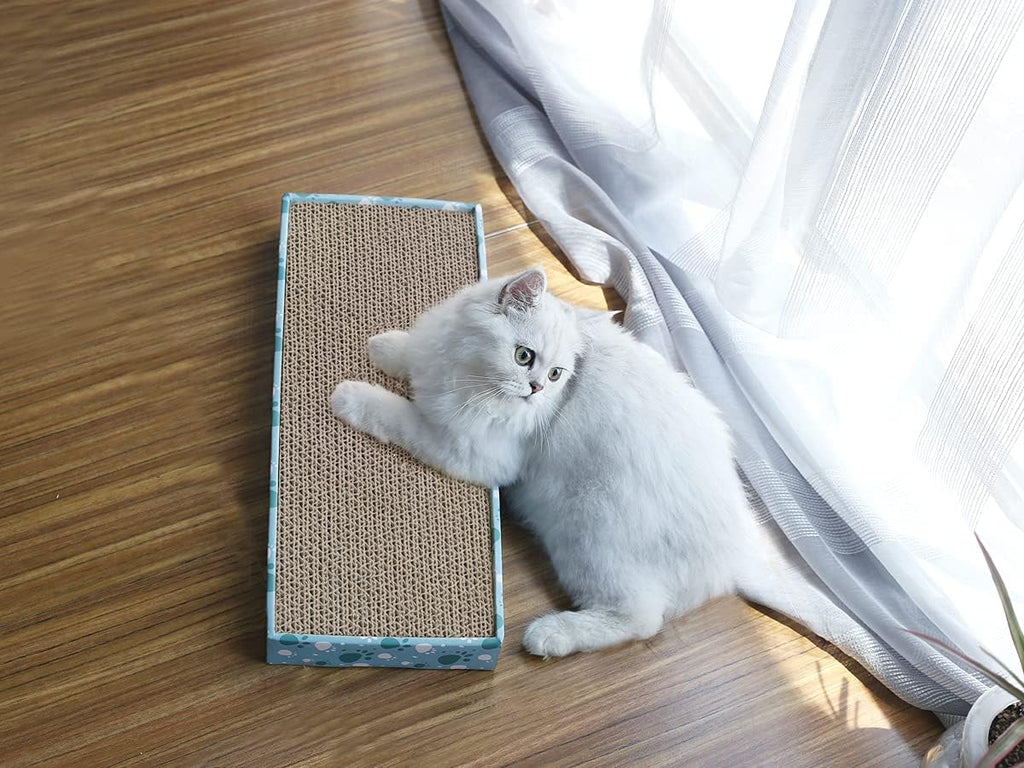 Cat Scratcher Padpal Cat Scratching Board, Cardboard Scratcher with Catnip for Indoor, Flat Scratch Board Scratch Pad Cardboard for Kitten, Narrow, 1Pack